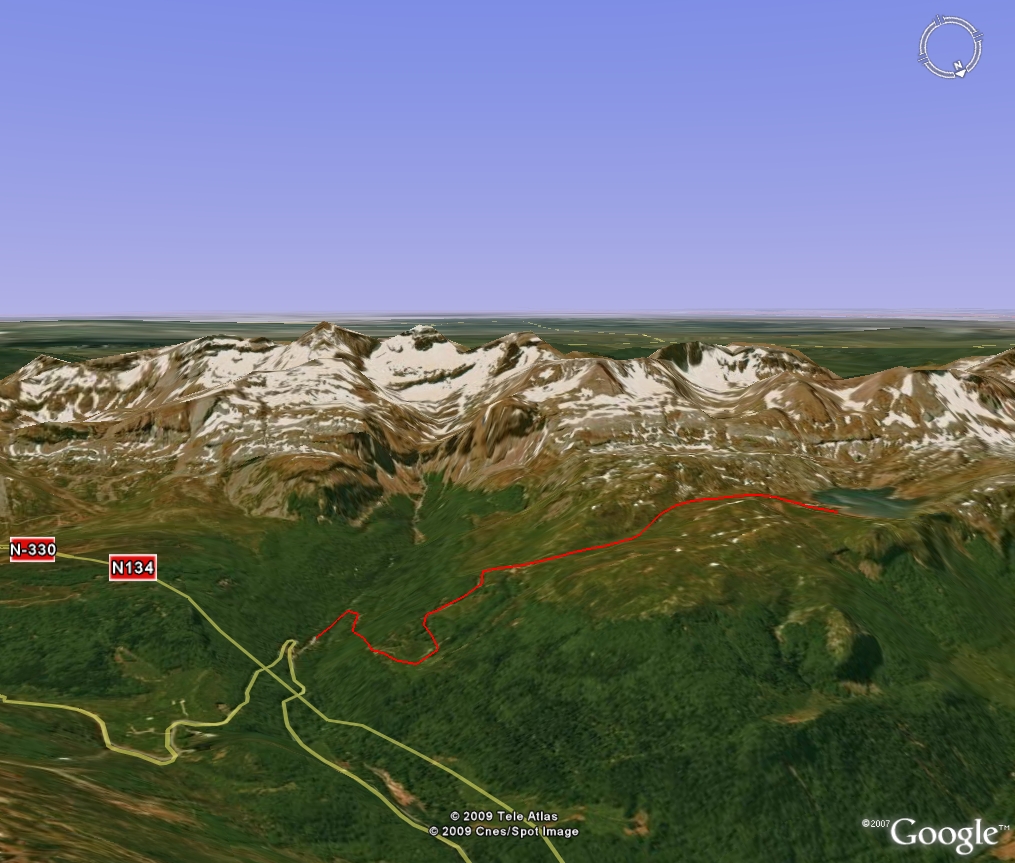 ibon_de_estanes_004 Vista 3D de la ruta