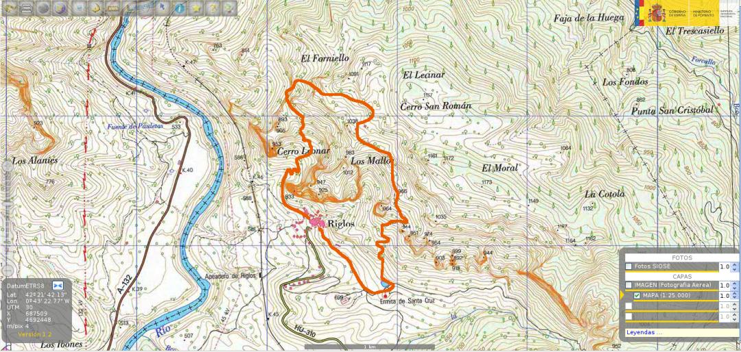 ruta_mallos_de_riglos_ign Mapa ruta de los Mallos IGN