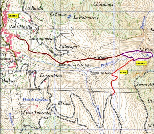 Bom-Mapa IGN (1024 x 894) Itinerario sobre Mapa del IGN
