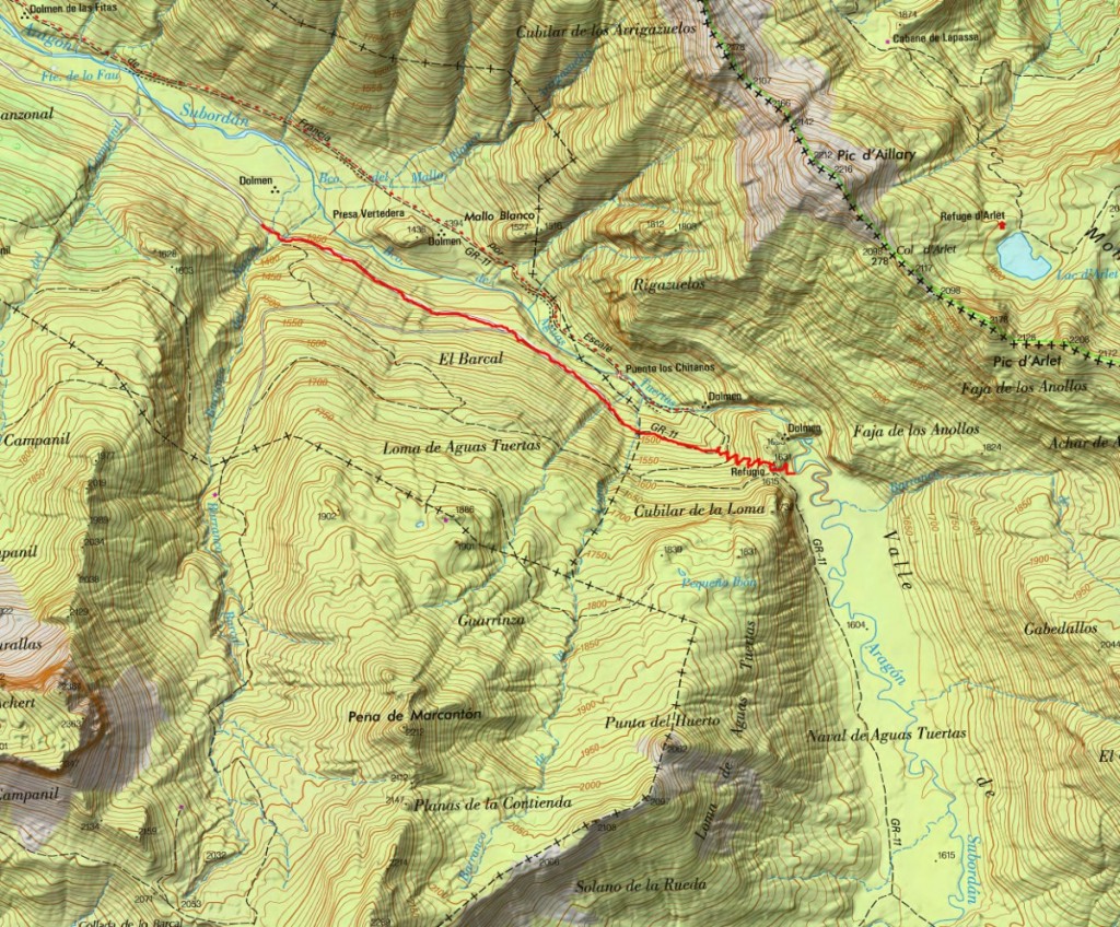 Itinerario de la ruta en mapa topográfico del IGN aguastuertas (1200 x 994)